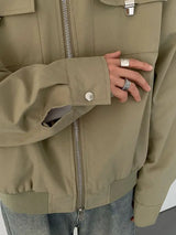 Autumn and Winter Korean Style Season Fashionable Retro Airplane Jacket Men's Loose Street Y2K Niche Shoulder Pad Lapel Jacket