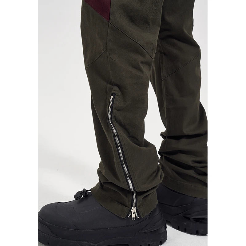 hip hop pants retro cargo straight pants mens patchwork side zipper harajuku streetwear joggers men casual loose cotton trousers streetwear sweatpants