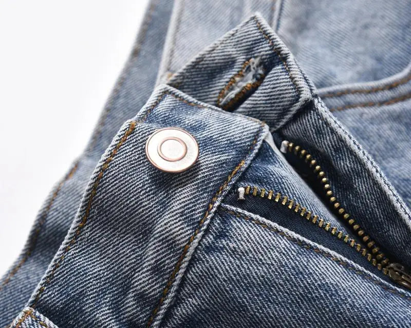 fashion loose streetwear denim jeans new casual wide legs straight jean pants hip hop tassel joggers baggy jeans men clothing unique joggers style 431