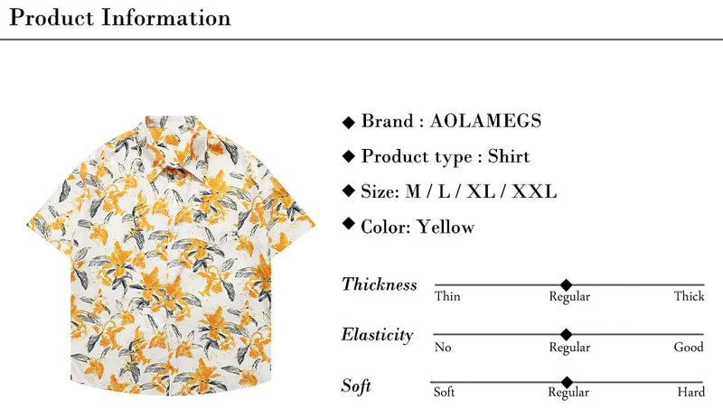 Men's Shirts Casual Fashion Hawaiian Shirts Sclassic Flower Pattern Half Sleeve Shirt Beach Fashion Versatile Tops Unisex