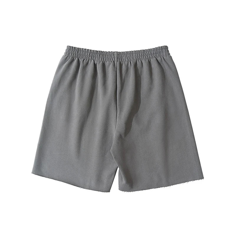 Good Quality New Kanye West Shorts High Street Chaopai Heavyweight Curled Edge Oversized Motion Casual Breeches