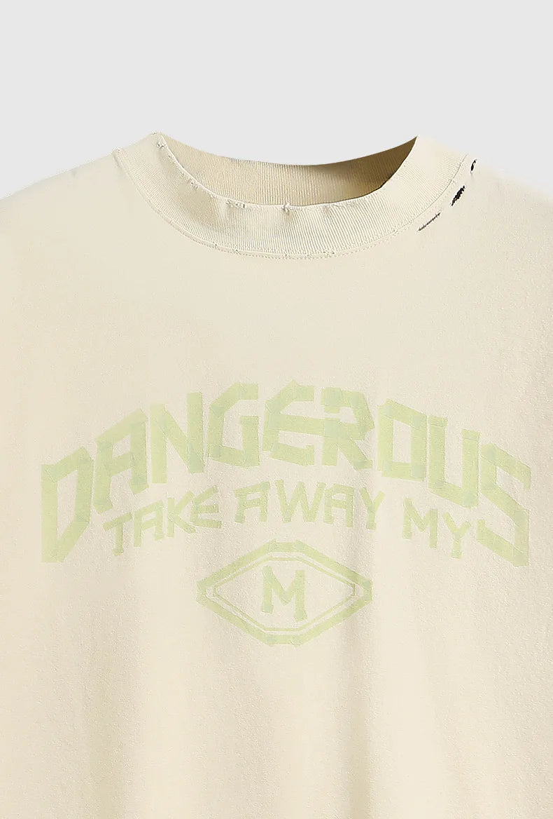 Harajuku Aesthetic piece – Japanese Loose Turtleneck Mens Printed Short Sleeved T Shirt