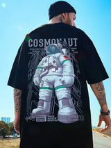 Y2k Tribal flames – Mens Funny Cosmonaut Graphic Printed T Shirt 2025 Summer