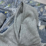 Baggy skater hoodie with punk rock lettering and flames