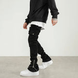 mens corduroy cargo pants new casual hip hop side pockets skinny trousers streetwear bottom zipper fashion slim fit pant joggers unique joggers style 4098