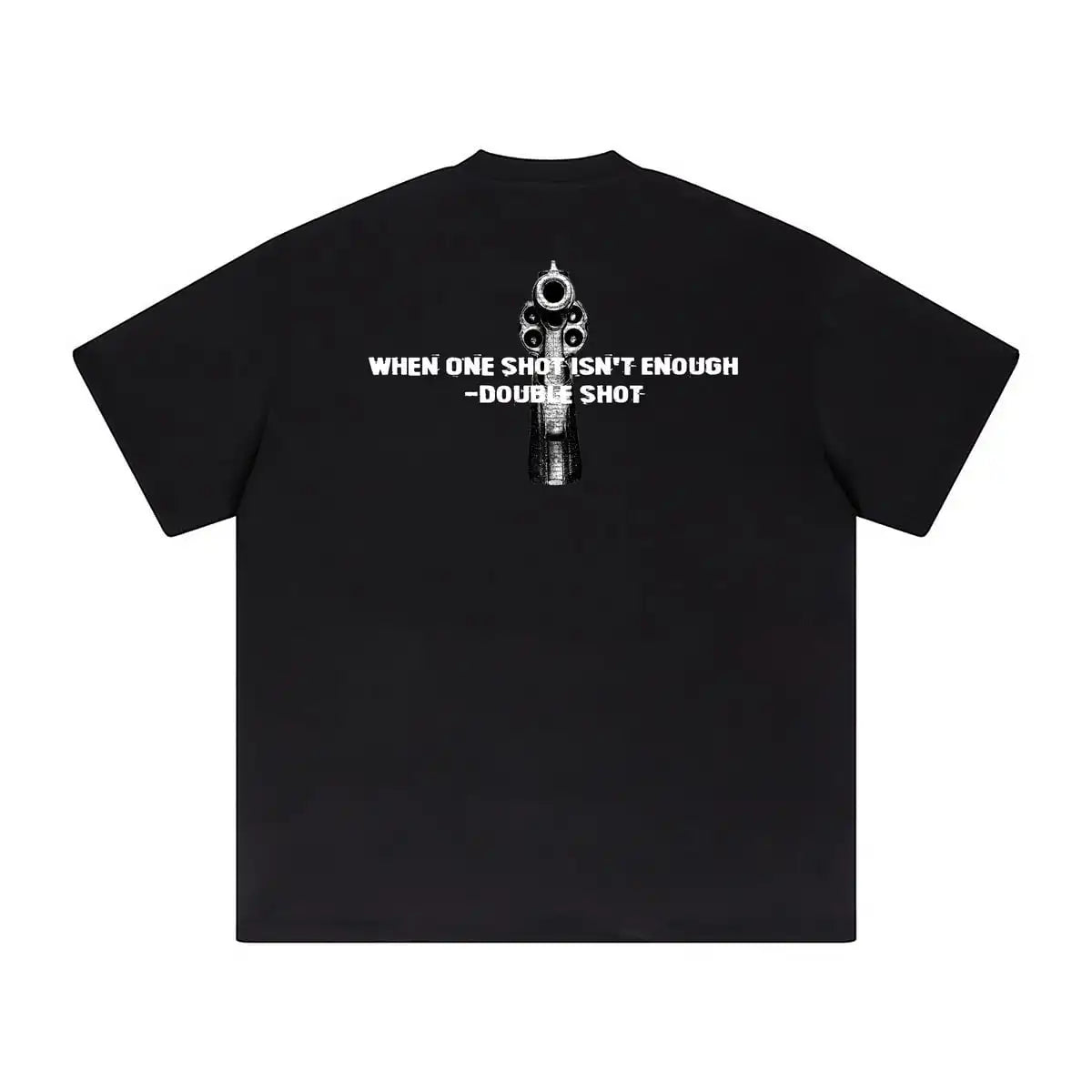 Grunge-style tee with broken grid print and bold lines