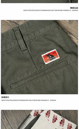 men business casual fashion pure cotton commute pants japanese streetwear amikaji fashion straight cargo pant trouser unique cargo style 2026