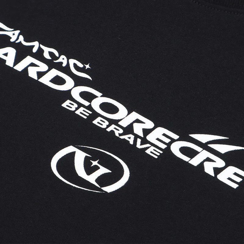 Vaporwave Tribal flame – Streetwear Men Oversized Tshirts Black White Splicing Graphi