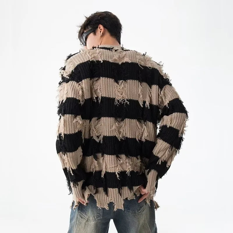 bold graphic pullover, layered streetwear look, soft knit pullover with flame design, y2k fashion statement