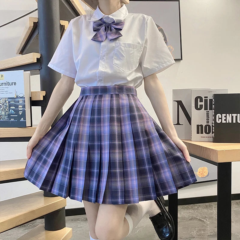 Jk Uniforms Gyaru School Uniform for Girl Student Pleated Skirt Uniform Set Women Short Sleeve Bow Tie Seifuku Japanese Style