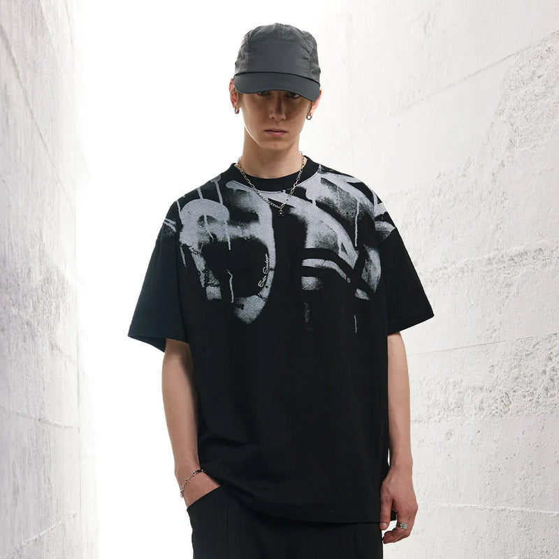 Y2k Tribal flame – Mens Y2K Tshirts Abstract Graffiti Graphic Tshirt Gothic Har