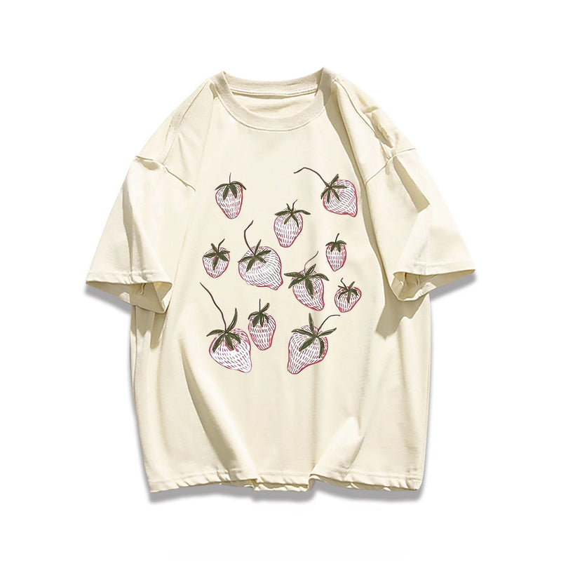 Harajuku Oversized shirt – Korean Street Men And Women Trendy Personality Strawberry Pr