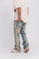 distressed skinny flared jean for mens big washed destroyed ripped denim jeans hip hop street wear blue biker jean pant women unique jeans style 200