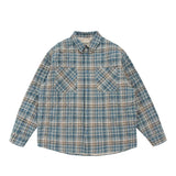 Autumn Winter Men Streetwear Fashion Loose Casual Oversize Plaid Cotton-padded Shirt Style Parkas Jacket Campus Couple Coat