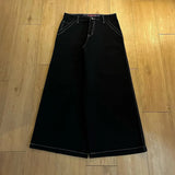 wexwear embroid baggy jeans harajuku hip hop graphic high waist wide trouser streetwear y2k jeans men women gothic black pants unique jeans style 2056