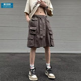 mens military cargo shorts solid multi pocket casual fitness loose work pants 2024 hip hop male shorts joggers hot casual pants unique joggers style 1611