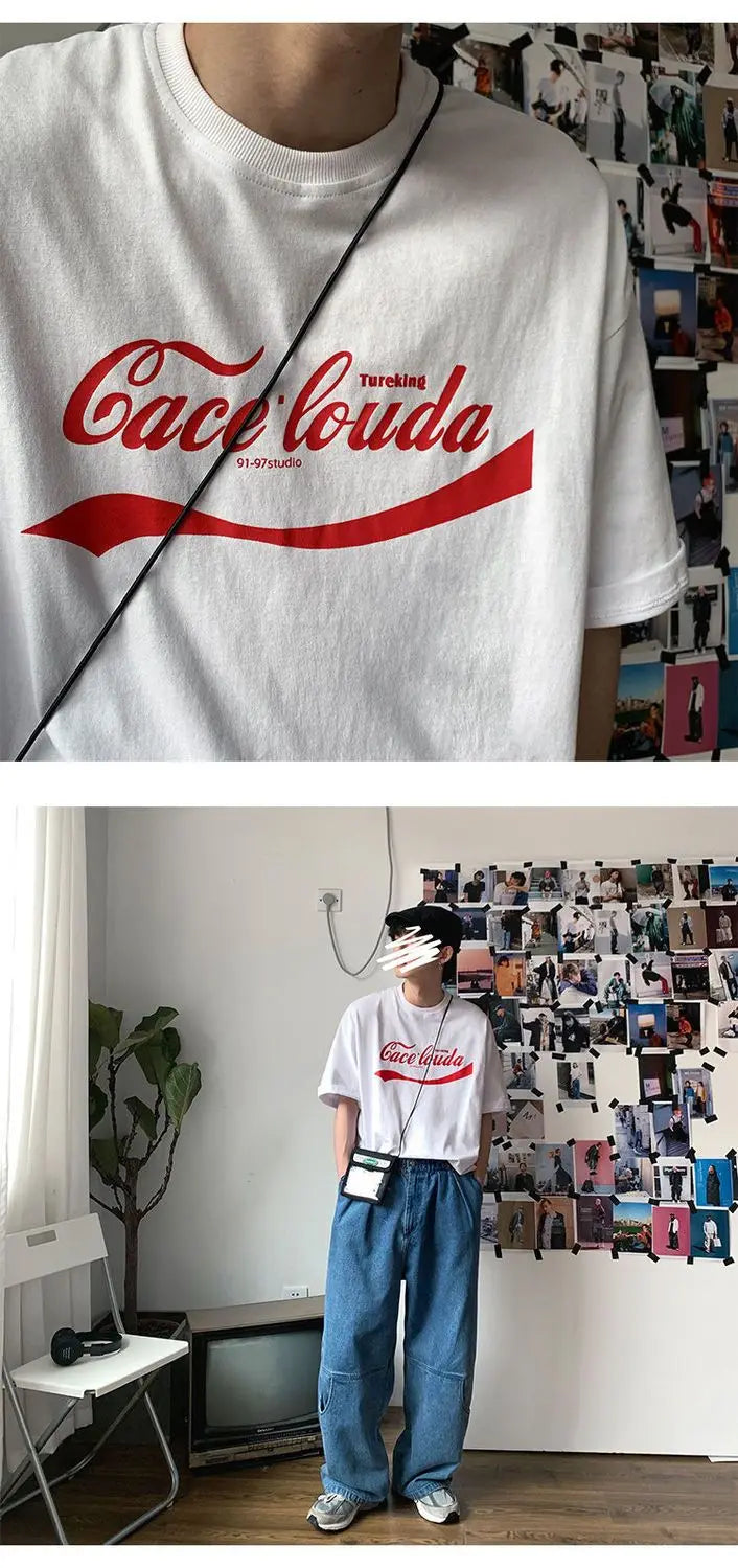 Vaporwave Tribal flame – Korean Summer Fashion Brand Printed Short Sleeved T Shirt Me