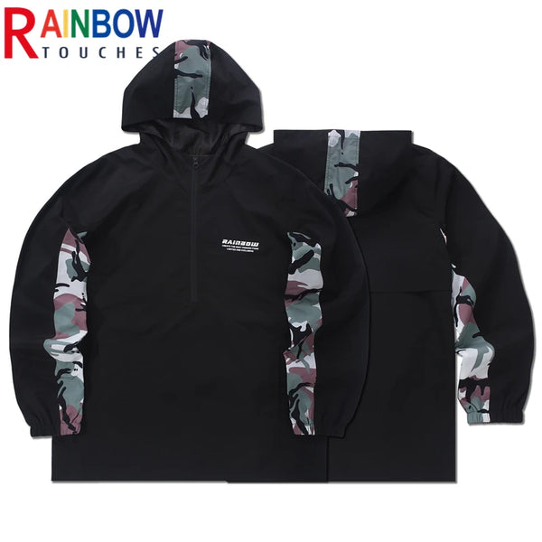 High fashion windbreaker parka zip-up mens puffer