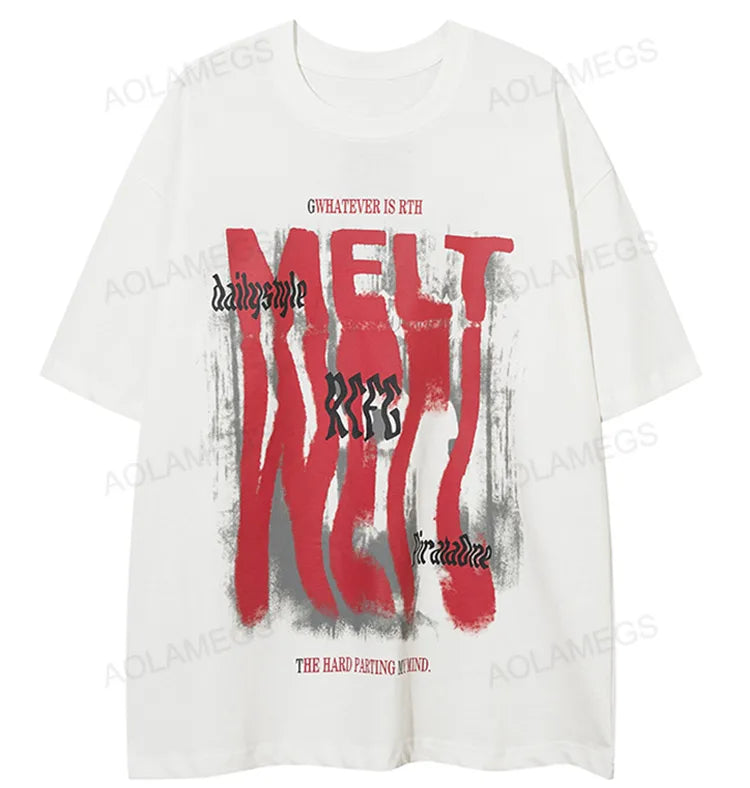 Anime Chrome logo – Men Short Sleeve T Shirts Letter Reflection Print Tshirt Hig