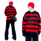 fire graphic sweater, 2025 fashion trend, cozy fashion fit, stylish street outfit, modern aesthetic appeal