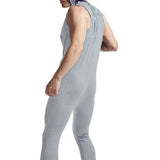 Mens Hooded Bodysuit Cotton Shaping Cardigan Pajamas Home Sports Fitness Gym Personalized Bodysuit Mens Clothing 2024 Summer New
