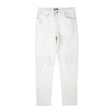 high street white knee pleated vertical stripe elastic fit skinny jeans male casual small leg jeans pants slim mens clothing unique jeans style 3653