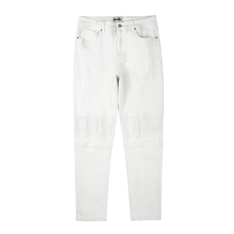 high street white knee pleated vertical stripe elastic fit skinny jeans male casual small leg jeans pants slim mens clothing unique jeans style 3653