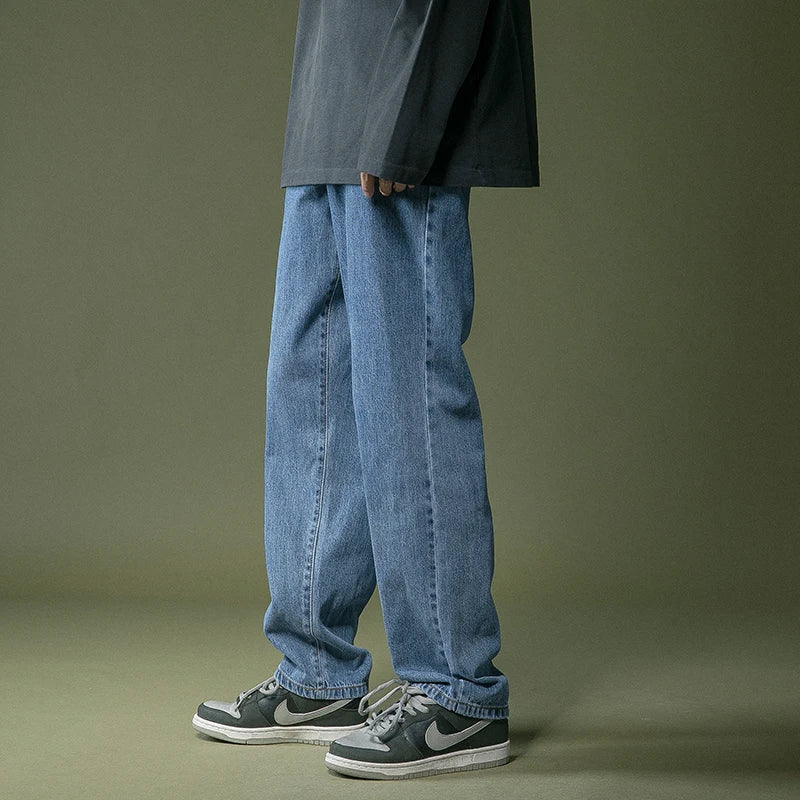 lappster men black baggy jeans streetwear 2023 harajuku casual straight pants male loose streetwear white graphic denim pants unique jeans style 2552