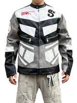 Racing Jackets Fashion Letter Embroidery Patchwork Zipper Jacket Coats Men Hip Hop PU-Lether Outerwear Casual Streetwear pink - variant style 5eba2c for streetwear fashion