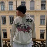 Harajuku tribal flames featuring new luxury 2023 born from pain ian connor sicko pullover hoodies hoody hooded sweatshirts velvet cotton thick fleece white 242