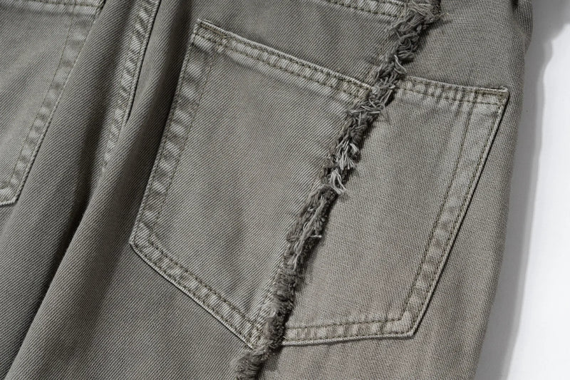 y2k streetwear tassel multi pocket jeans for men straight solid baggy cargo pants pantalones hombre casual denim trousers 1 unique cargo style 505