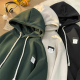 New in Solid Color Hooded Sweatshirts For Men And Women Y2K Streetwear Appliques Hoodies Autumn Oversize Fleece Pullover