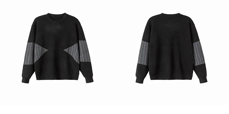 varsity graphic knit, unisex street look, trendy streetwear apparel for men and women