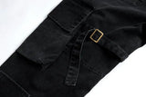 high street multi pockets tooling pants men army green cargo pants hip hop mopping trousers with band unique cargo style 210