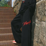 american fashion letter hip hop wide leg pants mens y2k streetwear baggy straight pantalones hombre new gym sports trousers clean everyday pants