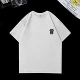 Glitchcore Oversized shirt – I Need Coffee Graphic Print Short Sleeve T Shirts Hombre Y2K