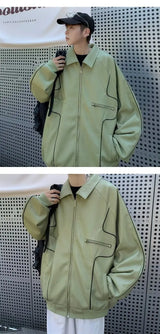 American Retro Pu Leather Jacket Spring And Autumn Hiphop High Street