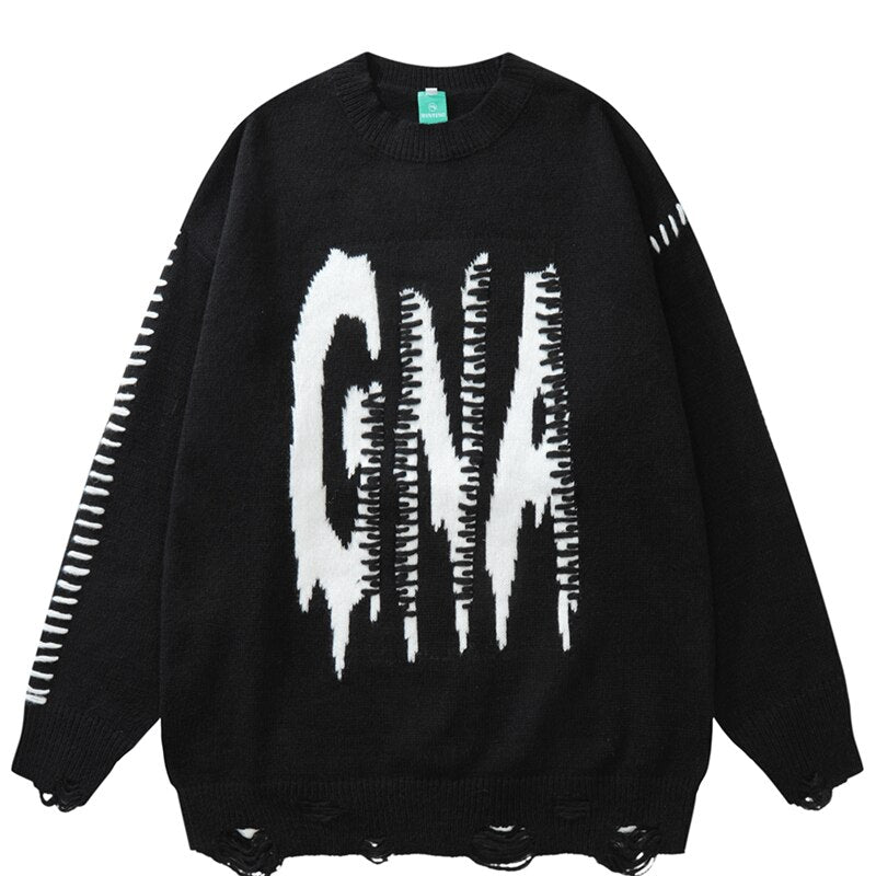 "Ripped" Unisex Men Women Streetwear Graphic Pullover Sweater Daulet Apparel