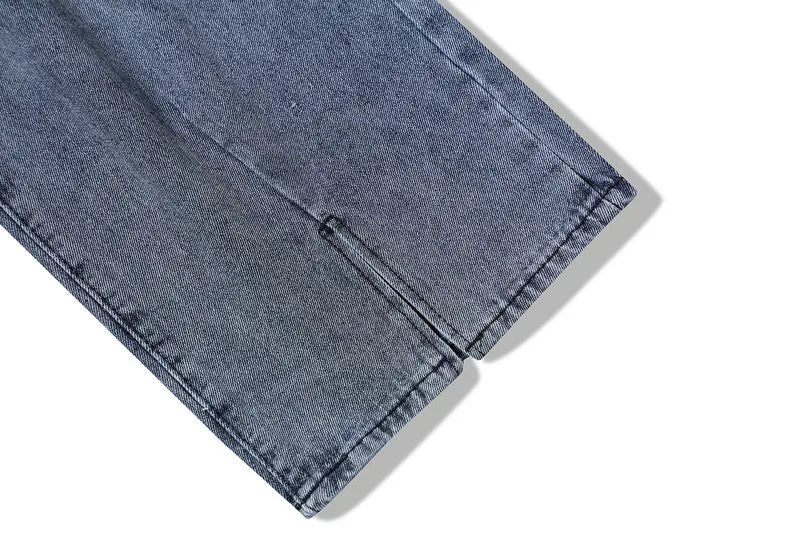 rainbowtouches mens washed jeans vintage high street gradient fashion trends zipper jeans loose straight long pant casual pants unique jeans style 3513