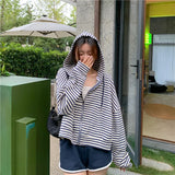 Autumn And Winter New Korean Style Ins Casual Sports Style Striped Hoo