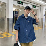 2023 Summer New Light Luxury Fashion Thin Denim Shirt Men Casual Loose Jacket All-match Boutique Clothing Simple Style