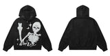 mens hip hop hoodie jacket fashion skull printed single button hooded suede sweashirts harajuku casual punk streetwear hoodie - variant style 5b82dd for streetwear fashion