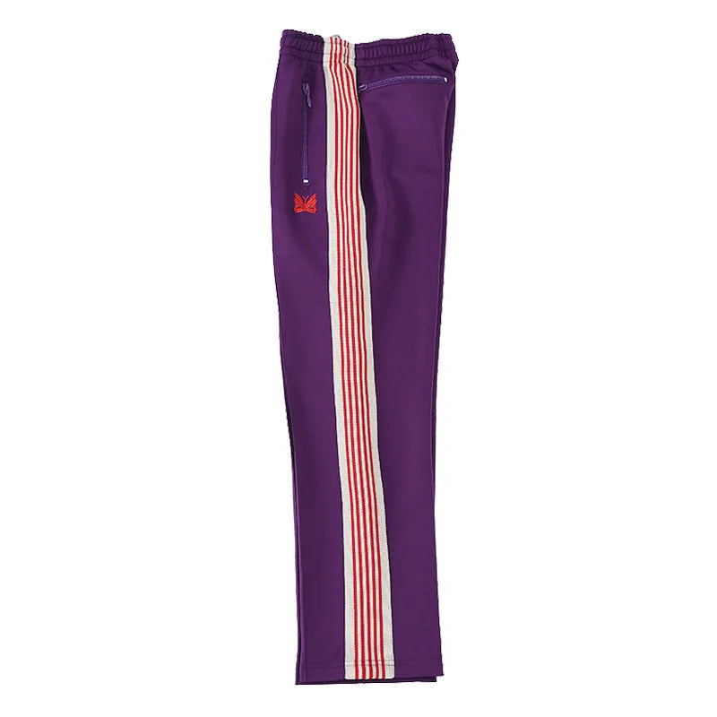 rose red embroidery pants casual men woman loose retro side edge weaving sweatpants trousers straight leg pants unique joggers style 4918