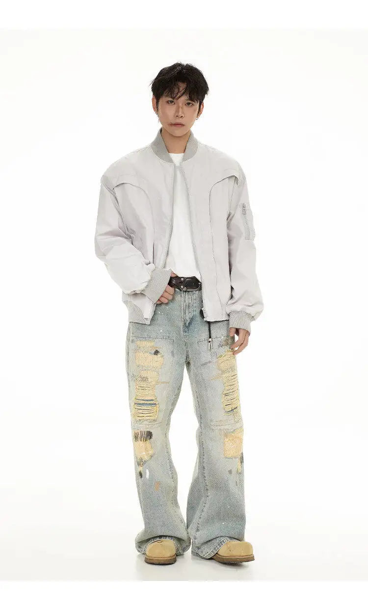 zip-up streetwear jacket, fall/winter fashion, men's streetwear fashion, trendy oversized fit, urban techwear design, modern 
