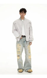 zip-up streetwear jacket, fall/winter fashion, men's streetwear fashion, trendy oversized fit, urban techwear design, modern 
