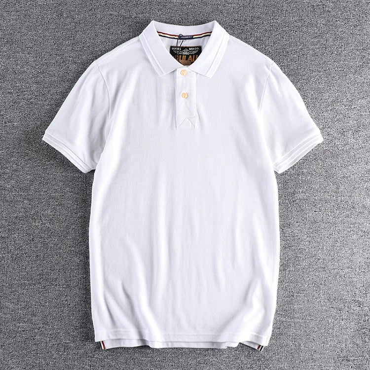 Gothic Vintage print – Summer Mens Polo Shirt Cotton Lapel T Shirt Retro Loose Soli