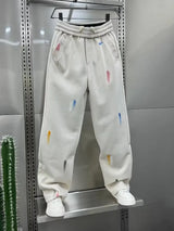 american graffiti printed baggy straight pants y2k streetwear wide leg sweatpants korean new hip hop fashion trousers for men urban active pants