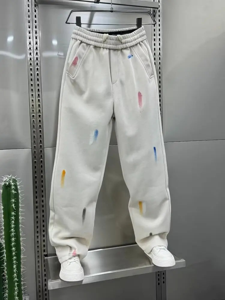 american graffiti printed baggy straight pants y2k streetwear wide leg sweatpants korean new hip hop fashion trousers for men urban active pants