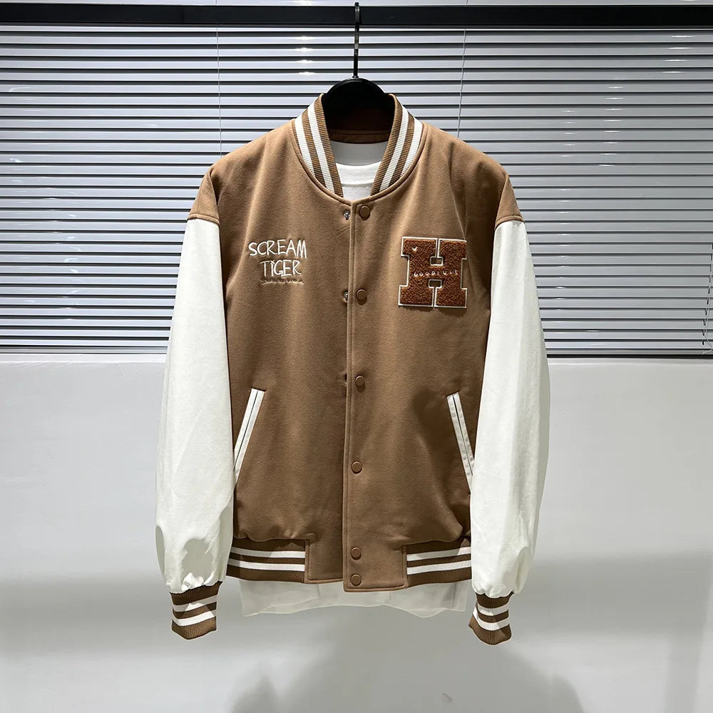 casual layering jacket featuring new luxury 2022 men beige embroidery tiger roll in riches varsity coats jackets down coats cotton warm winter thicken a571 design – premium quality jacket for men