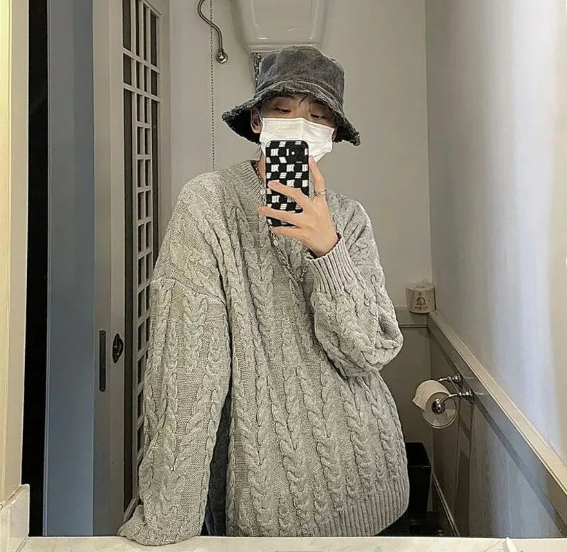 grunge knit sweater, fall winter drip, aesthetic soft knit grunge sweater for cozy streetwear